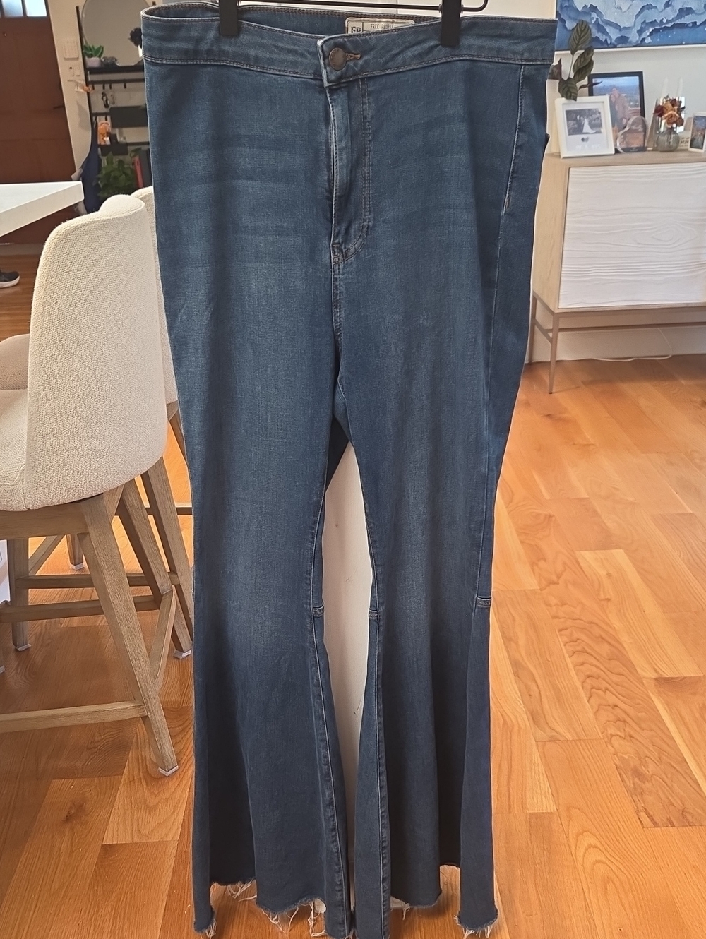 Free People Men's Dark Blue Bootcut Jeans